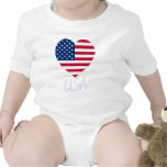 USA Flag Heart T Shirts