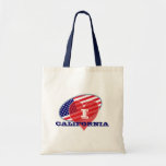 USA flag I Love California Tote Bags