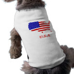 USA Flag in Country Shape Dog Clothing