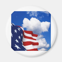 USA FLAG IN THE CLOUDS MAGNET