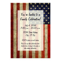 USA Flag with a vintage look Party invitations