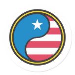 USA Flag Yin Yang Stickers