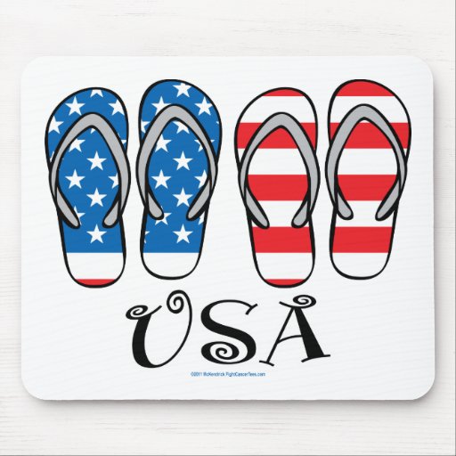 USA Flip Flops Mouse Pads