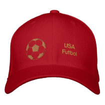 USA Futbol cap with embroidered soccer ball Embroidered Baseball Cap