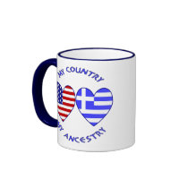 USA / Greek Country Ancestry Mugs
