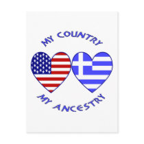 USA / Greek Country Ancestry Post Card