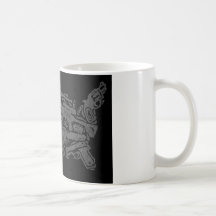 USA Gun Land Map - Grey on Black Coffee Mug