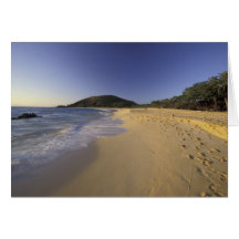 USA, Hawaii, Maui, Footprints in sand, Makena Cards