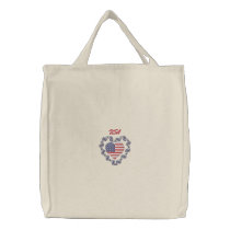 USA Heart Embroidered Tote Bag - Customizable