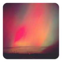 USA, Idaho. Aurora borealis, northern lights at Square Stickers