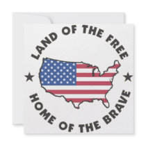 USA Land of the Free Invitations