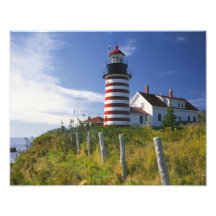 USA, Maine, Lubec. West Quoddy Head Lighthouse Photograph