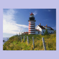 USA, Maine, Lubec. West Quoddy Head Lighthouse posters