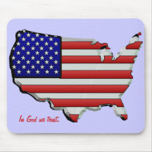 USA Map Flag 3D Stars & Stripes Mouse Pads