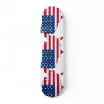Usa Map, United States flag Skateboard Deck