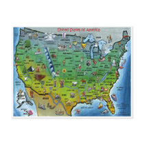 USA Map Z Postcard