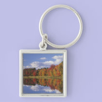 USA, Massachusetts, Acton. Reflection of autumn keychains