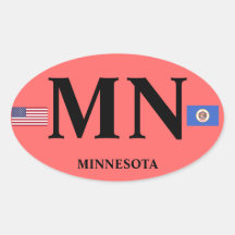 USA- Minnesota European Style Oval Sticker