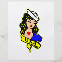 USA Navy Pinup Girl Personalized Flyer
