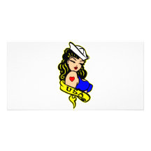 USA Navy Pinup Girl Photo Greeting Card