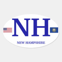 USA- New Hampshire European Oval Sticker