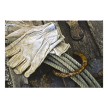 USA, New Mexico, Santa Fe. Close-up of cowboy Photo Art