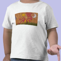 USA, New Mexico, Santa Fe. Wall mural of a t-shirts