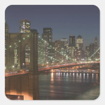 USA, New York, New York City, Manhattan: 10 Square Stickers