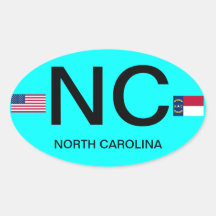 USA- North Carolina European Oval Sticker