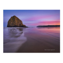 USA, Oregon, Clatsop County, Haystack Rock and Postcard