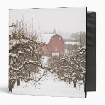USA, Oregon, Hood River. Snow covered Apple Vinyl Binders