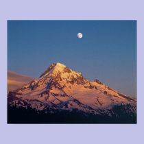USA, Oregon, Mt Hood. Sunset creates alpenglow posters