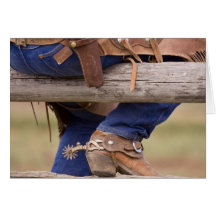 USA, Oregon, Seneca, Ponderosa Ranch. Cowboy Greeting Cards