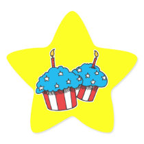 USA patriotic cupcakes Star Sticker