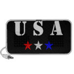 USA Patriotic Red, White and Blue Nautical Stars Portable Speakers