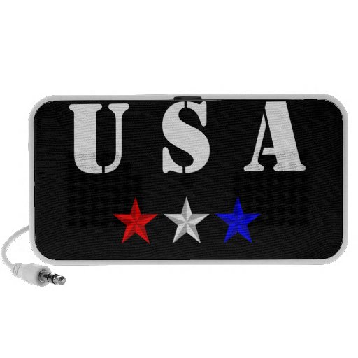 USA Patriotic Red, White and Blue Nautical Stars Portable Speakers
