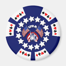 USA POKER CHIP FRIDGE MAGNETS