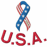 USA Pride Ribbon Embroidered Embroidered Hoodie