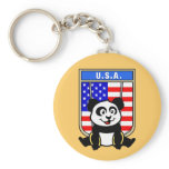 USA Rings Panda Keychains