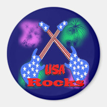 USA Rocks 4th Refrigerator Magnets