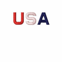 USA RWB Embroidered Classic White Basic T-Shirt
