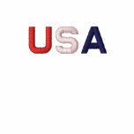 USA RWB Embroidered Classic White Ladies Polo embroidered shirts