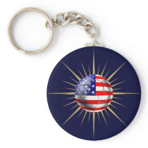 USA Soccer fanatics futbol US flag ball Keychains