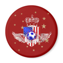 USA soccer lovers - Sams Army Grunge magnet