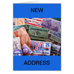 USA Stamp Collage New Address Card