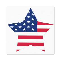 USA Star American Flag Stretched Canvas Print