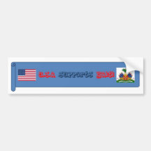 usa supports Haiti, Bumper sticker