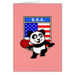 USA Table Tennis Panda Greeting Card