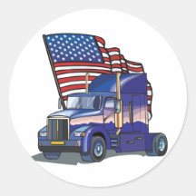 USA Truck Driver Round Sticker