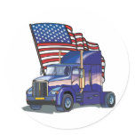USA Truck Driver Round Sticker